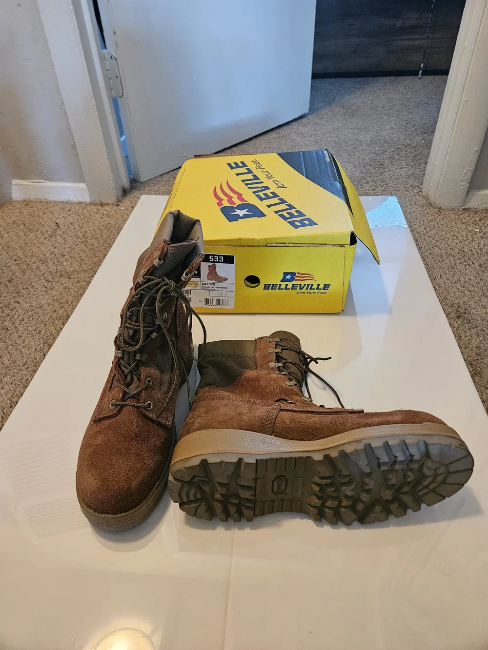 Belleville Men's Brown Suede Lace-Up Work Boots